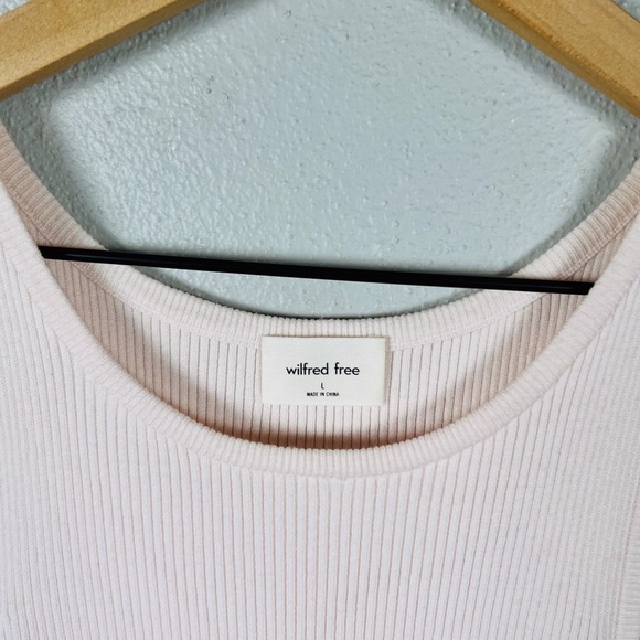 Aritzia Wilfred Free Cut-Out Knit Tank Mini Dress in Strawberry Puff Size Large - Picture 5 of 9